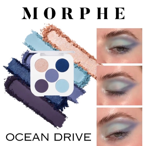 Morphe 2 Ready in 5 Eyeshadow Palette - OCEAN DRIVE Blues Sand Shimmer Matte NEW - Picture 9 of 9